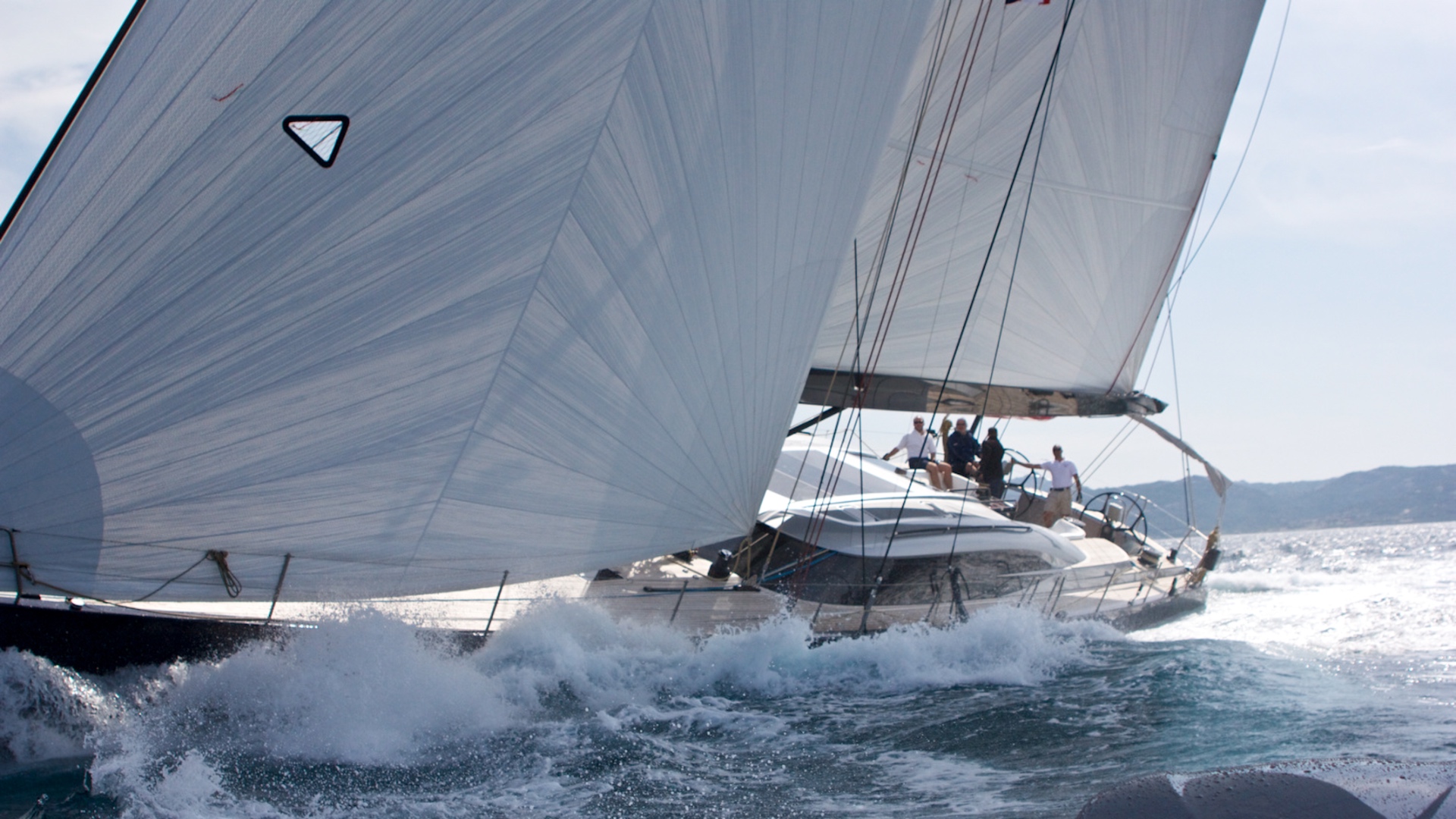 Under full sail off Sardinia
